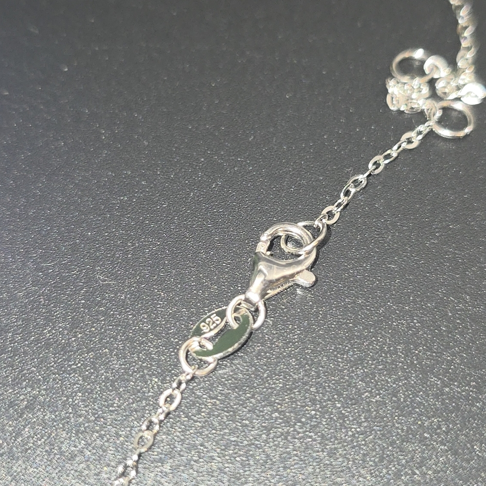 ✨ Pink Moissanite Halo Pendant Necklace – S925 Sterling Silver (18”) - Picture 7 of 8